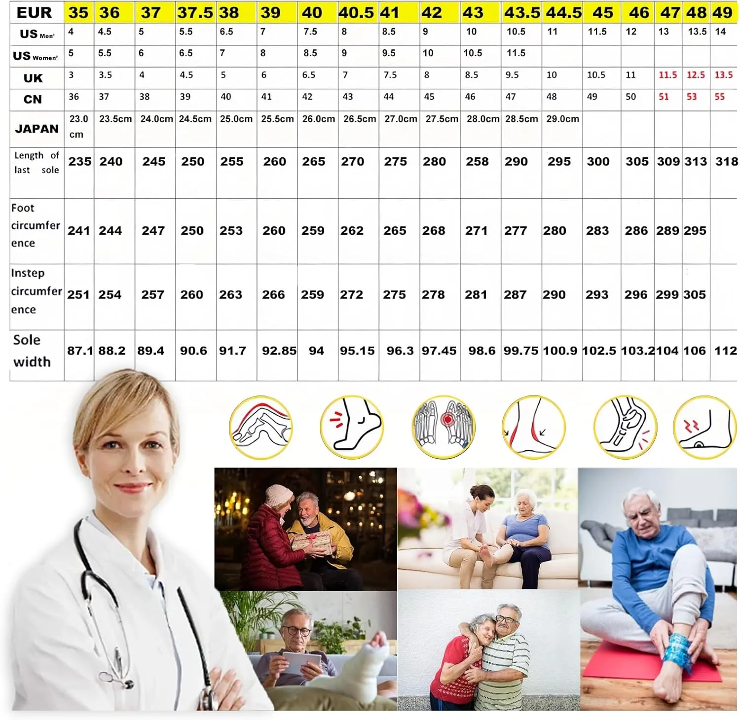 Women's Diabetic Shoes,Men's Extra Wide Fitting Sneakers for Older Adults with Swollen Feet