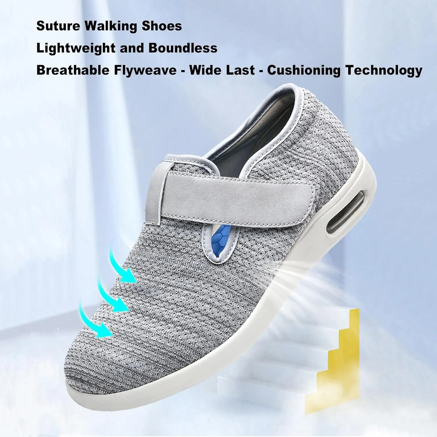 Women's Diabetic Shoes,Men's Extra Wide Fitting Sneakers for Older Adults with Swollen Feet