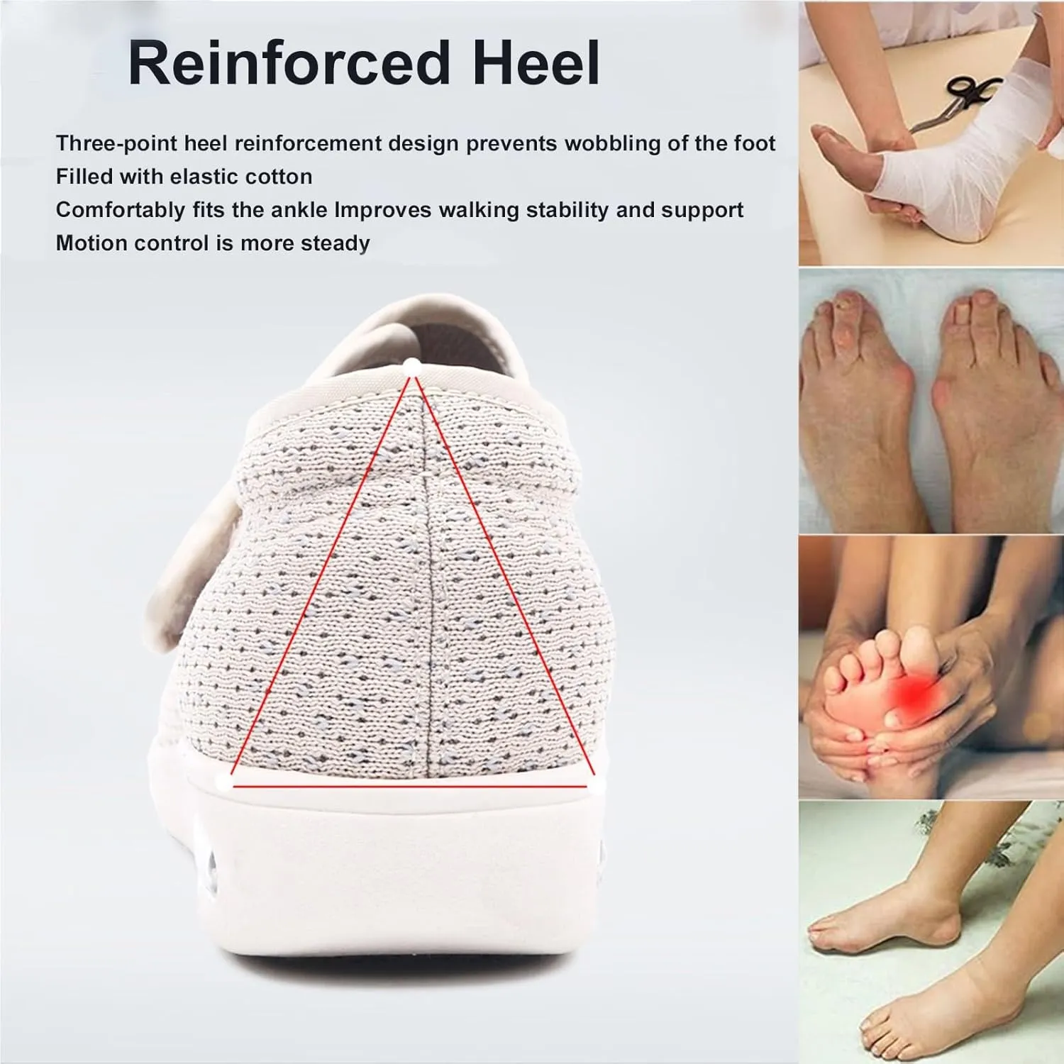 Women's Diabetic Shoes,Men's Extra Wide Fitting Sneakers for Older Adults with Swollen Feet