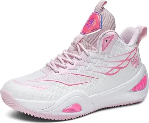 Womens Lace Up High Top Basketball Shoes Breathable Non Slip Outdoor Sneakers Cushioning Workout Shoes for Fitness Training Athletic