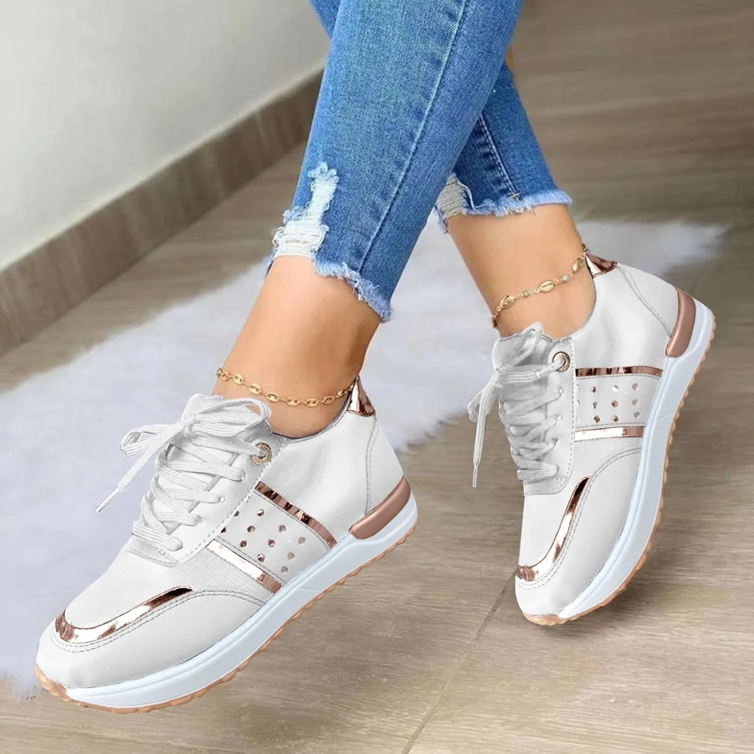 Womens Orthopedic Slip On Walking Shoes Casual Sneakers with Arch Support Comfortable Loafers Plantar Fasciitis Relief Foot Heel Pain Diabetic