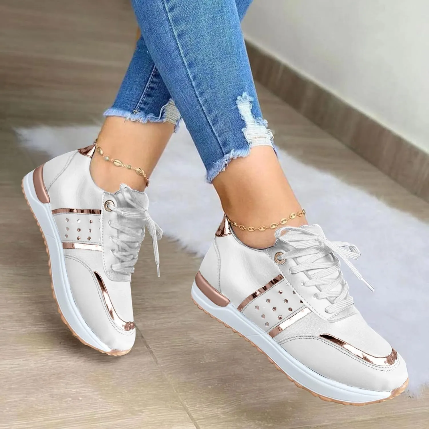 Womens Orthopedic Slip On Walking Shoes Casual Sneakers with Arch Support Comfortable Loafers Plantar Fasciitis Relief Foot Heel Pain Diabetic