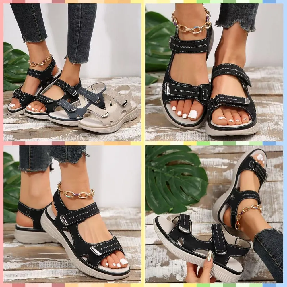 Women's Orthopedic Sport Sandals – Cushioned Arch Support, Non-Slip, Adjustable Strap, Wide Fit, Comfy for Walking, Travel, Work & Summer Outings