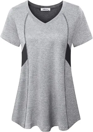 Womens Short Sleeve Tops Workout Athletic Sports Yoga Shirts