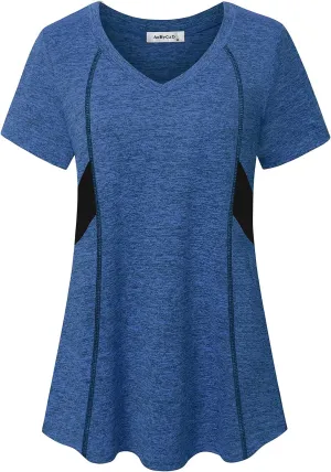 Womens Short Sleeve Tops Workout Athletic Sports Yoga Shirts