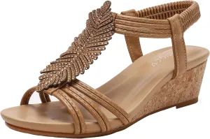 Women's Wedge Sandals Stylish Slope Heel Sandal for Everyday Comfort, Bohemian Wedge Roman Sandals