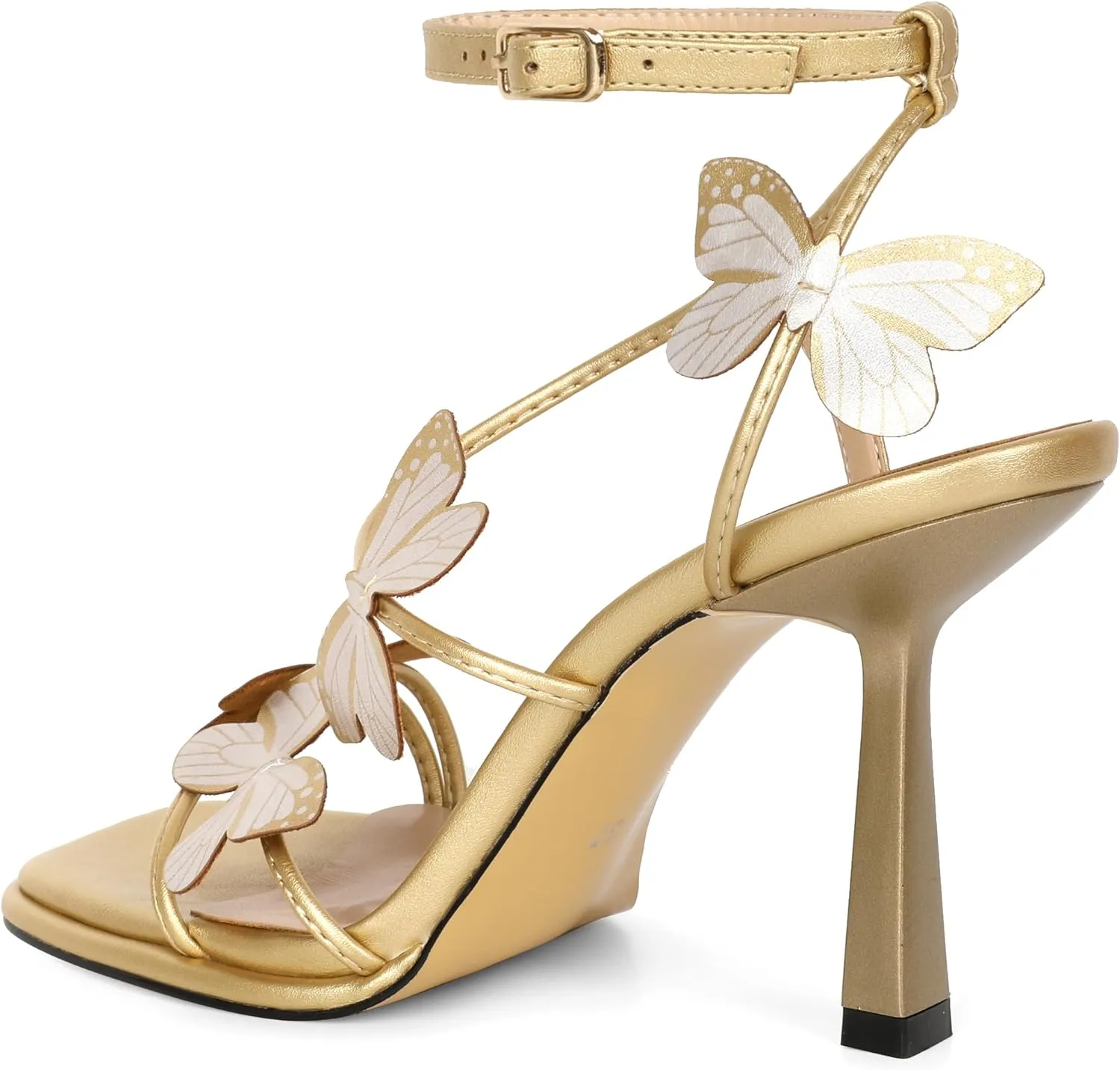 YODEKS Butterfly Heels Sandals Open Toe 3.5 Inch High Heels Women's Shoes